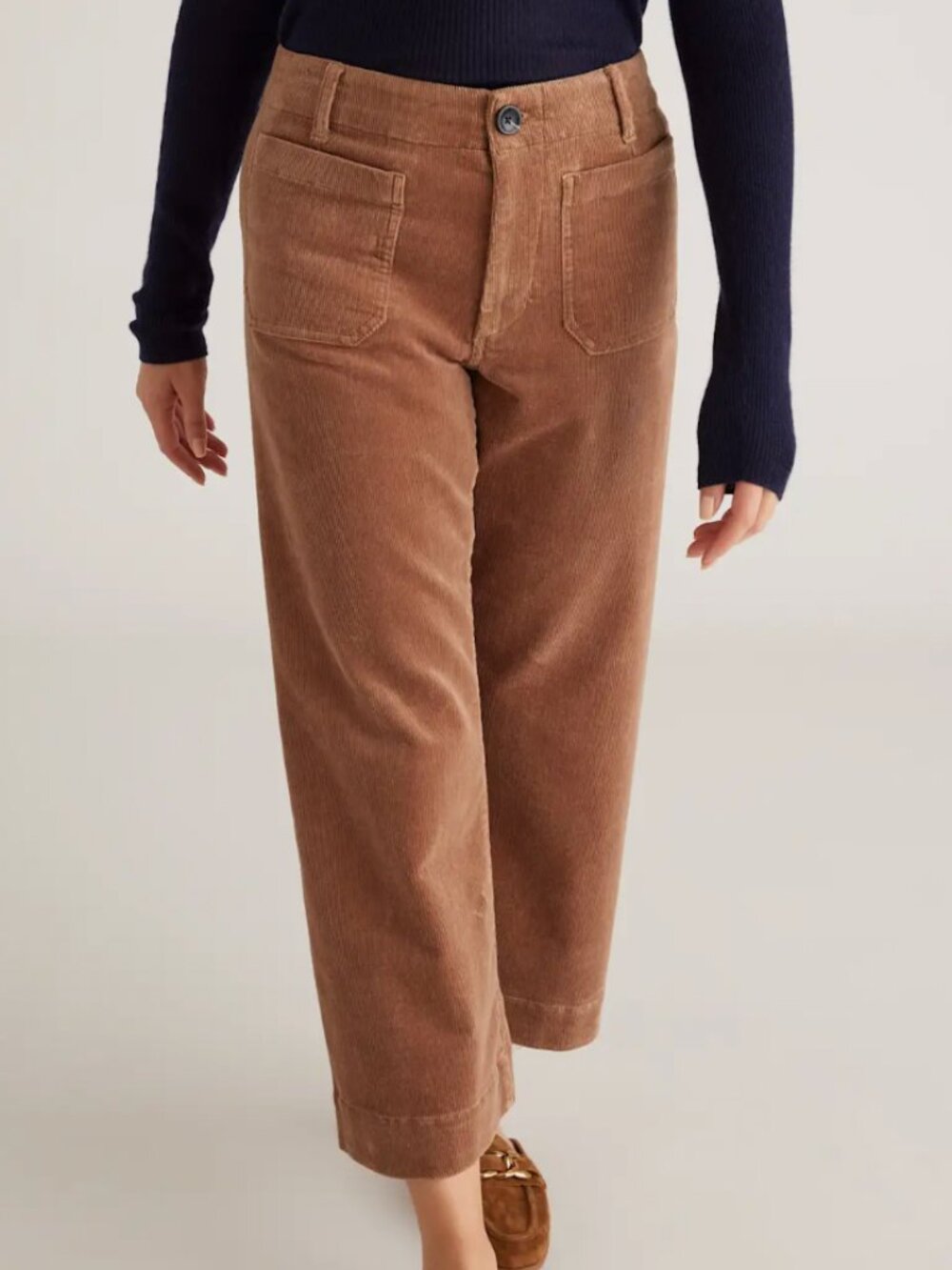 Quince Stretch Corduroy Cropped Wide Leg Pants